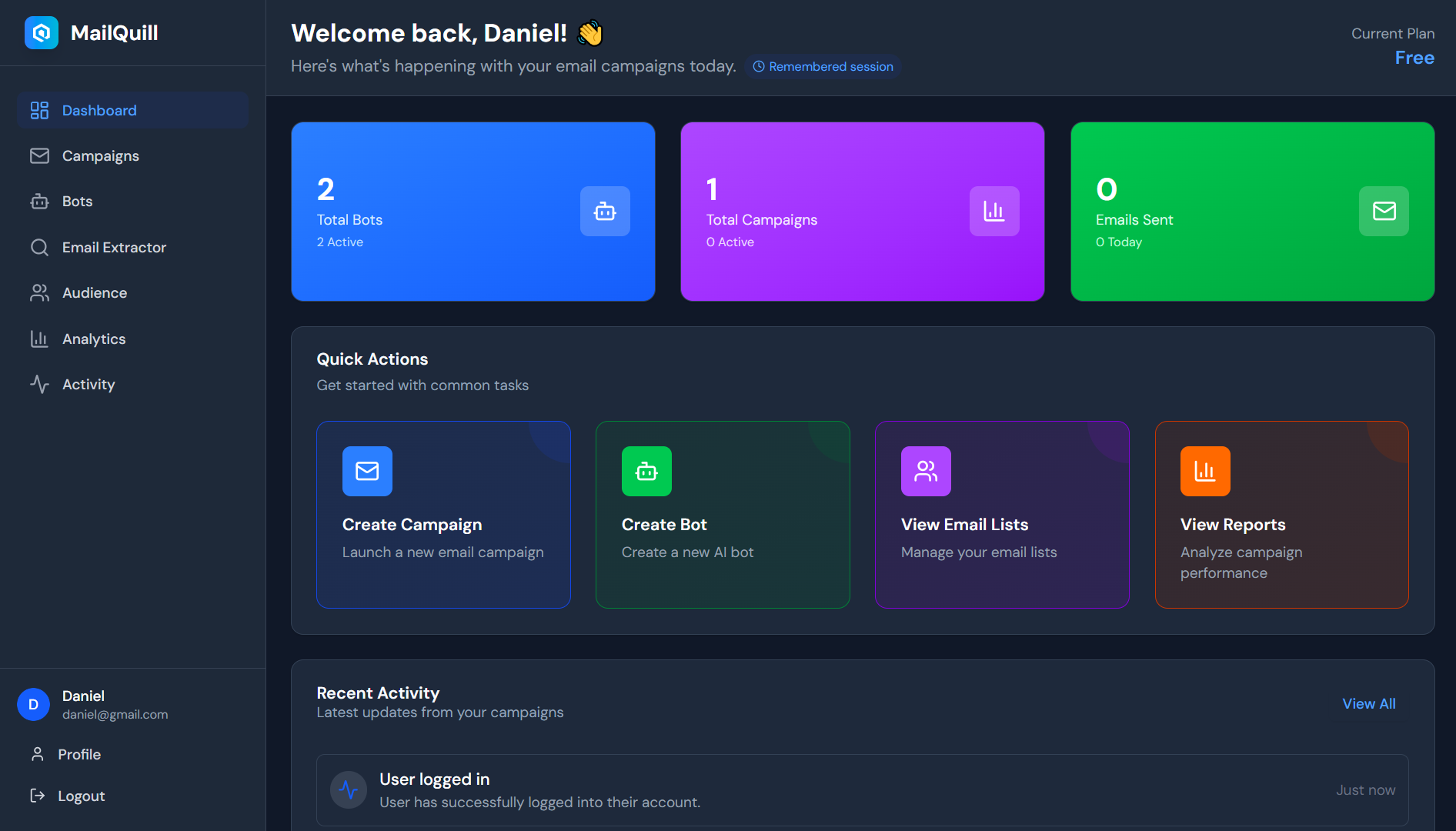 MailQuill Dashboard